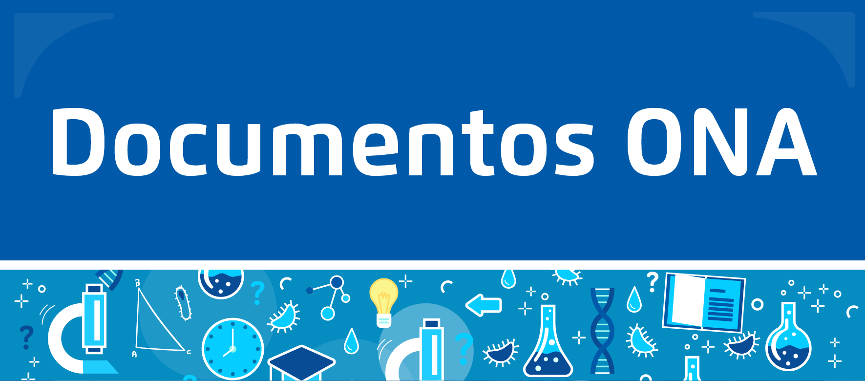 O botão tem o fundo azul escuro com a escrita Documentos ONA na cor branca.