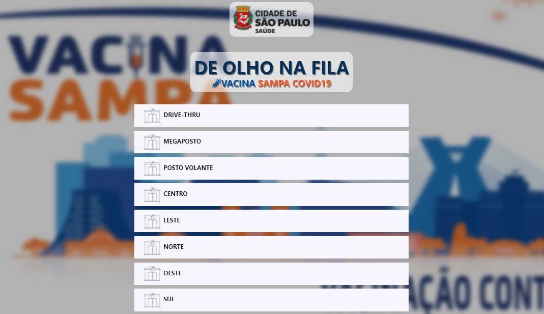 Foto da página inicial do site "De Olho na Fila"