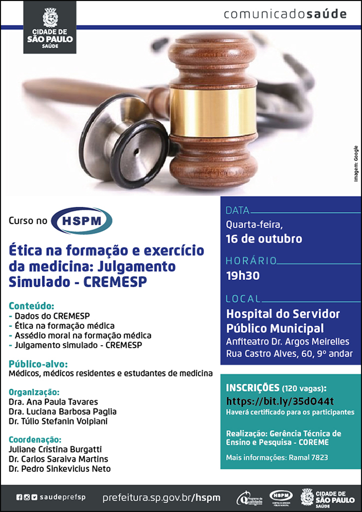 Cartaz com informações do curso 