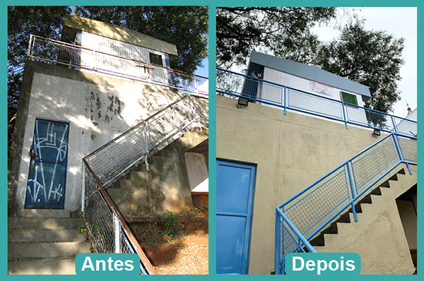 Antes e Depois da base do SAMU