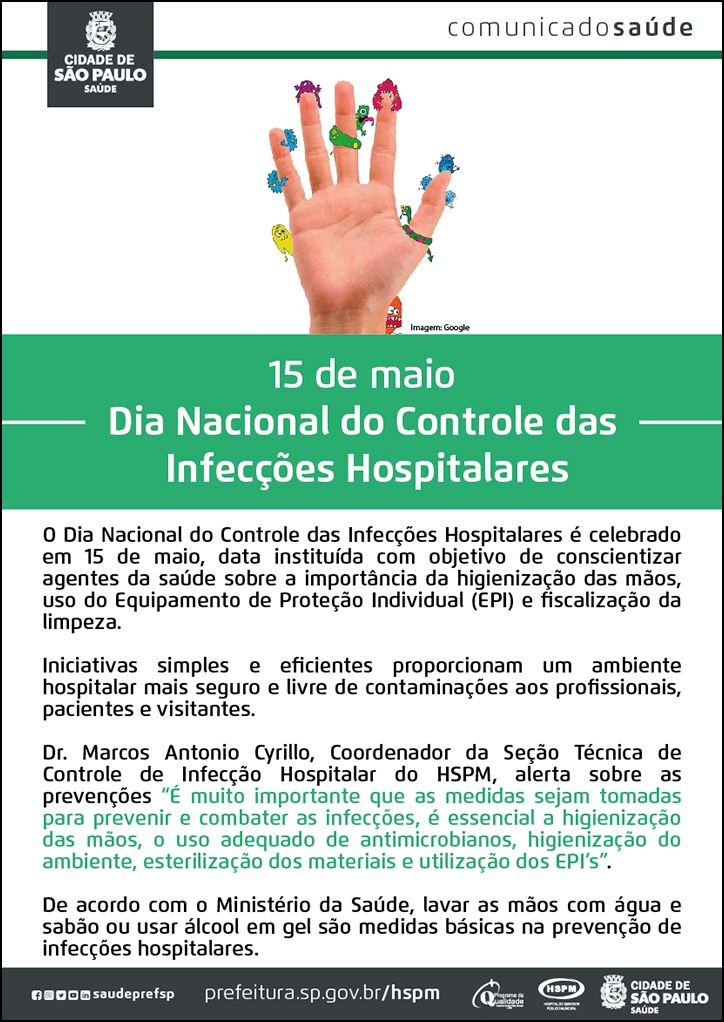 Dia Nacional do Controle das  Infecções Hospitalares