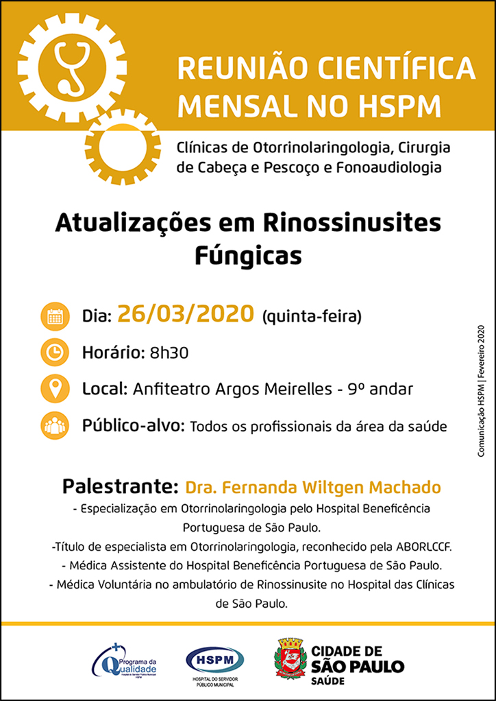 Palestra no HSPM: !Atualizações em Rinossinusites Fúngicas"