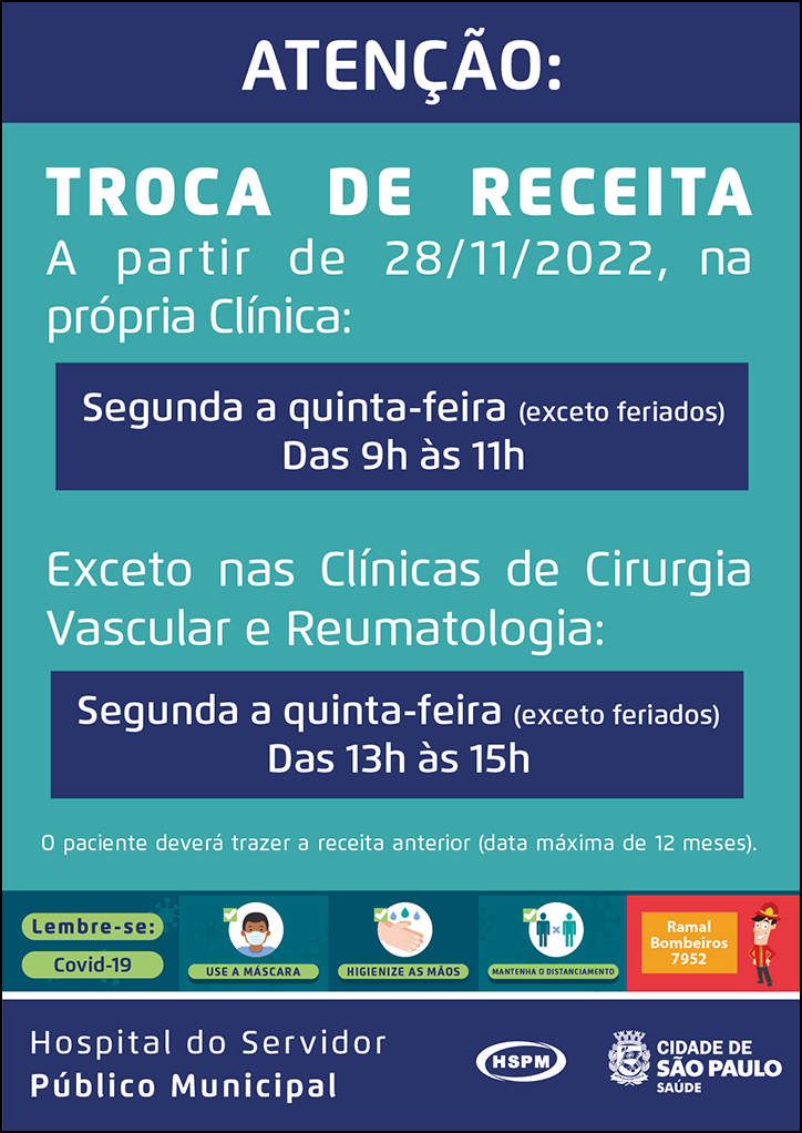 Cartaz com informações sobre a troca de receitas