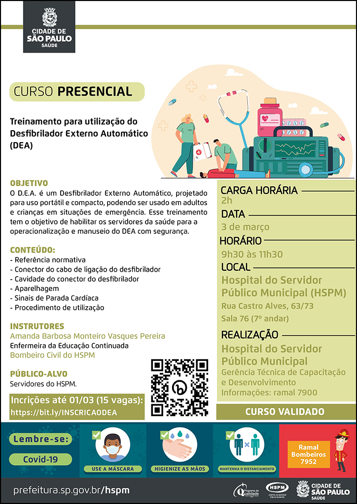 Cartaz com informações do curso