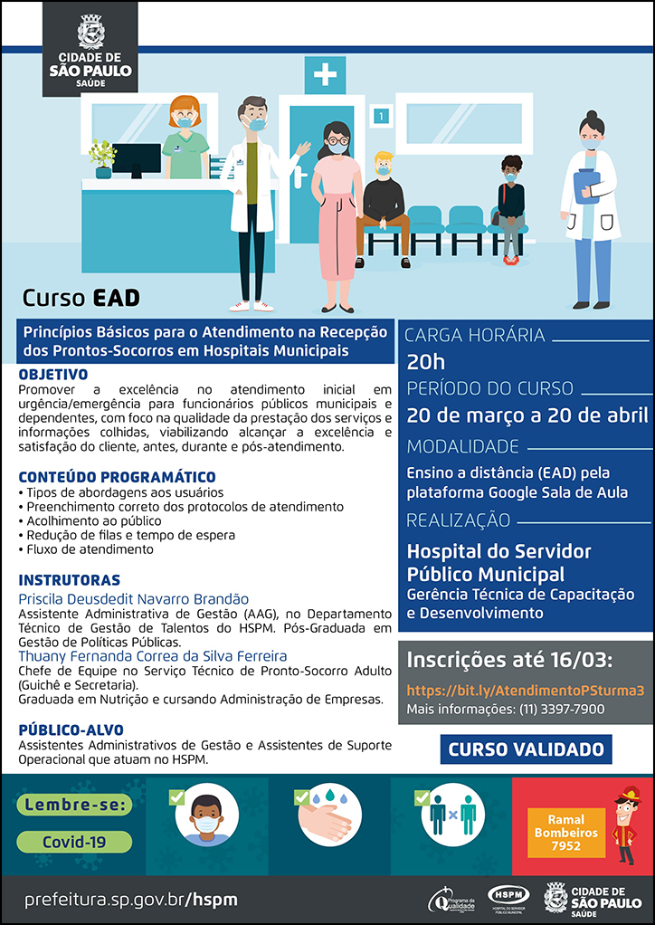 Cartaz com informações do curso