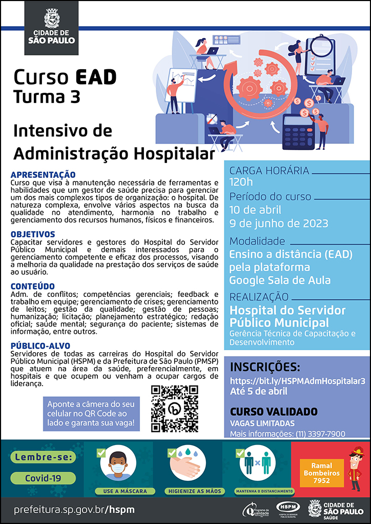 Cartaz com informações do curso