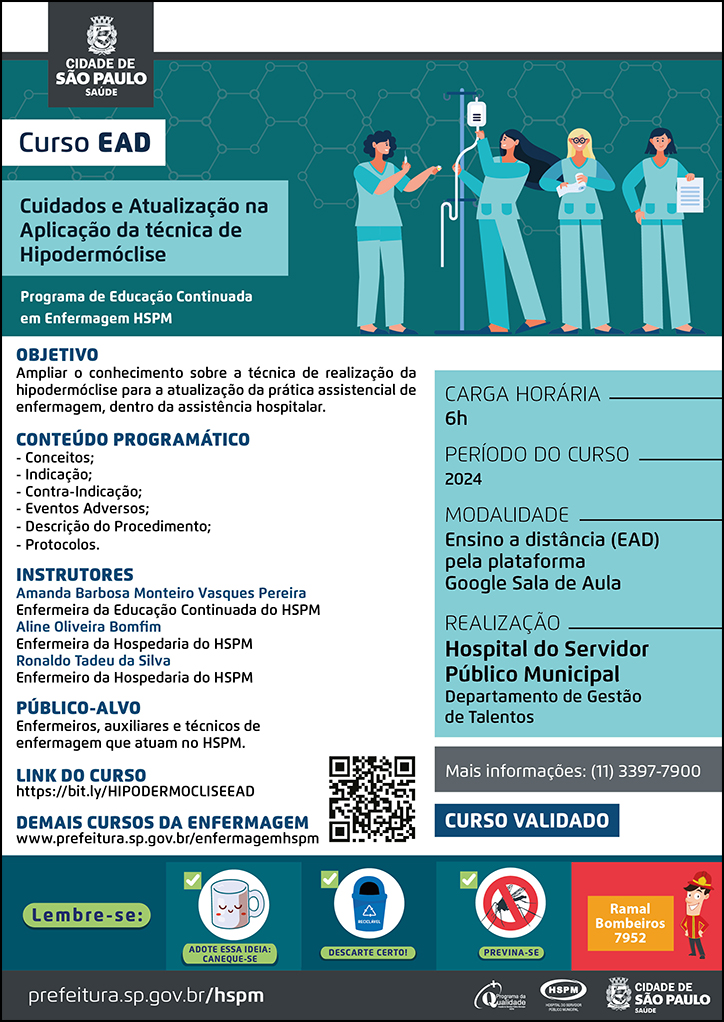 Cartaz com informações do curso