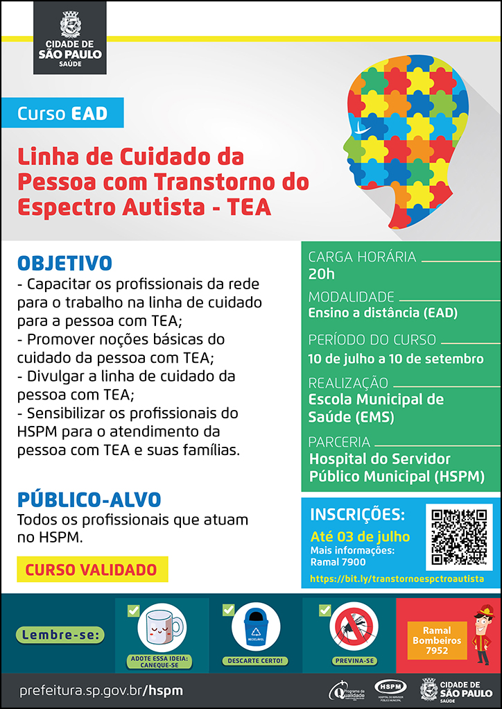 Cartaz com informações do curso