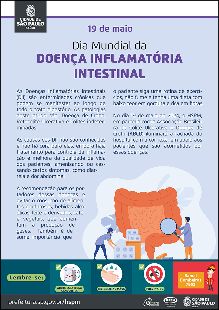 Cartaz com as informações acima