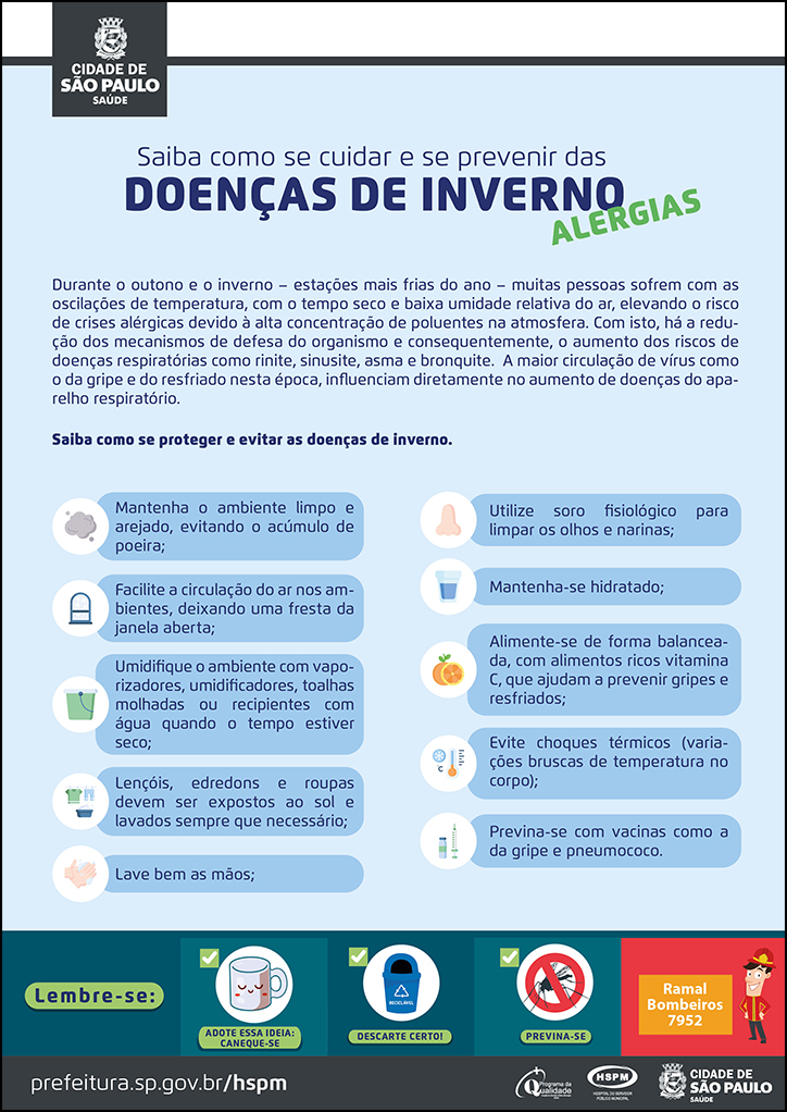 Cartaz com informações acima