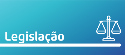 Arte possui fundo azul. Em letras brancas está escrito Legislação