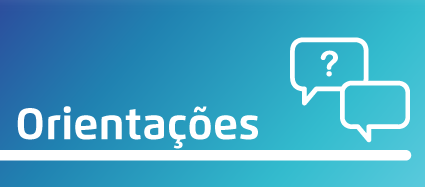 Arte possui fundo azul. Em letras brancas está escrito Orientações