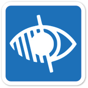 símbolo da baixa visão, um olho representando. 