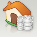 Imagem ilustrativa de uma casa com moedas na frente.