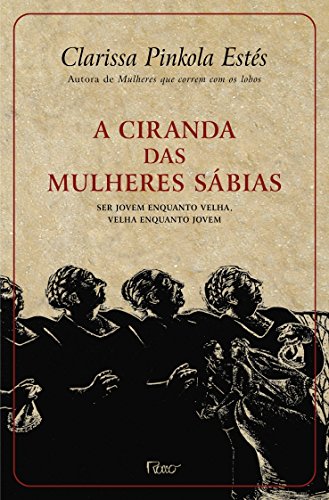 Livro de fundo marrom com ilustração de mulheres, com título em vermelho.