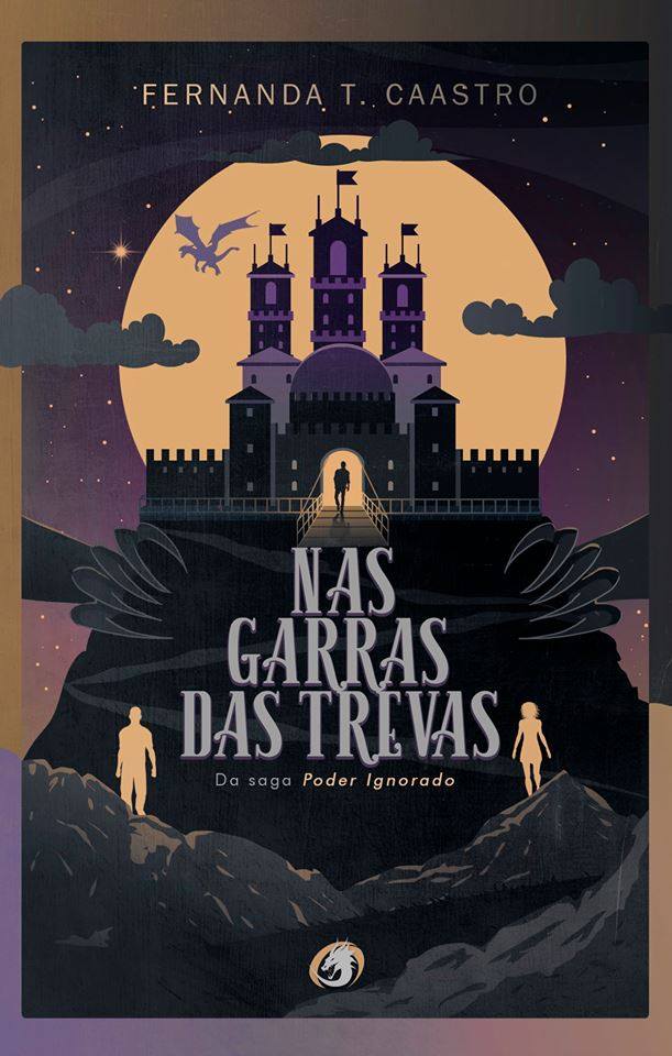 Capa do livro com ilustração de um castelo com nuvens e lua ao fundo.