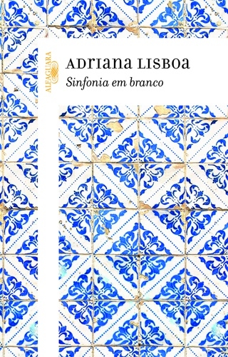 Foto de capa do livro com imagem de azulejos azuis com detalhes em bege. O título está sobre 