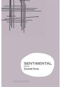 Imagem da capa do livro de fundo lilás com riscos em preto e o título "Sentimental" entro de um círculo em branco.