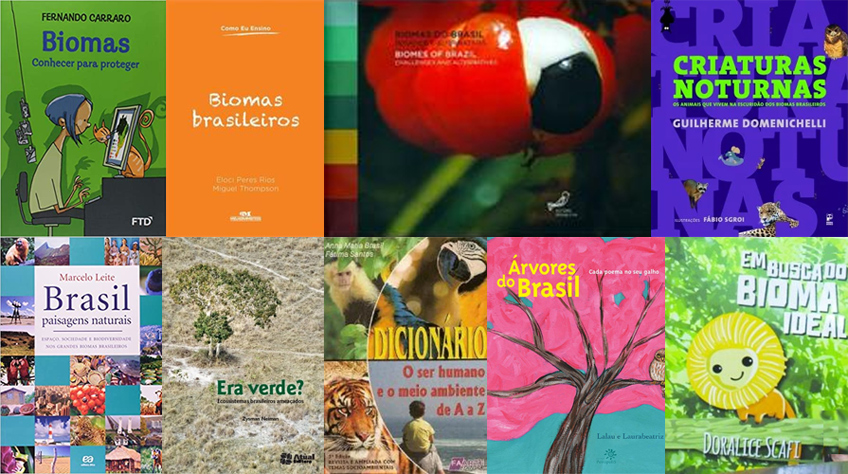 Dicas de leitura  - Biomas do Brasil - capas doslivros selecionados