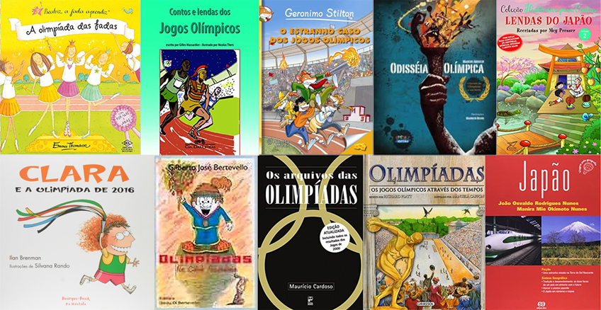 Capas dos livros das Dicas de Leitura - Olimpíadas (infantil) 