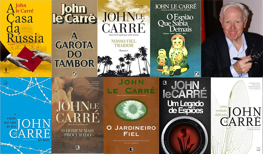 Capas dos livros de John Le Carré selecionadas para as dicas de leitura de fevereiro
