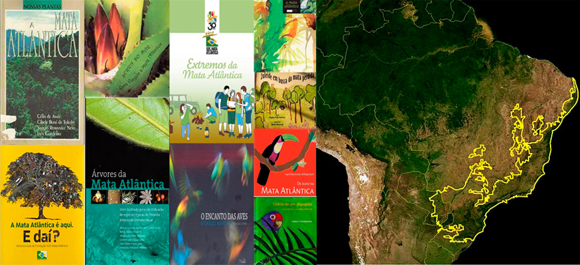 Capas dos livros do acervo SMB de junho da mata da Mata Atlântica no Brasil