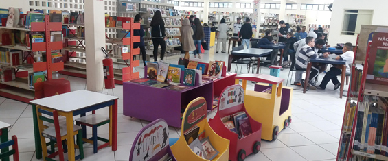 imagem da sala de leitura da biblioteca Helena Silveira