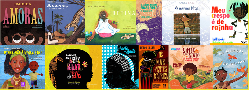 Capas dos livros infantis das dicas de leitura Vidas Negras Importam