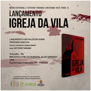 Lançamento de livro: Igreja da Vila, de Victhor Fabiano