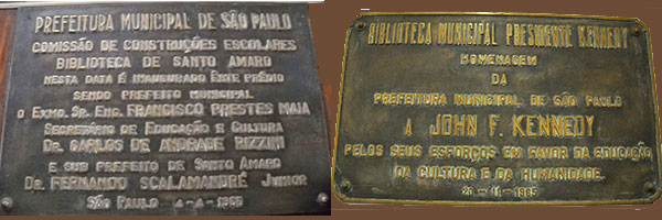 Placas Biblioteca de Santo Amaro