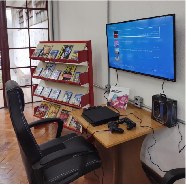 Espaço gamer na Biblioteca Infantojuvenil Monteiro Lobato