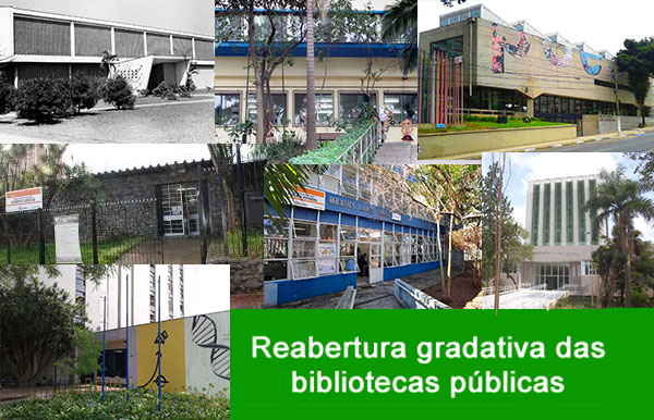 Imagens das 7 Bibliotecas que estao na reabertura gradual