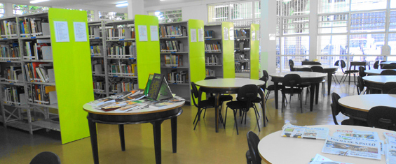 Vista da sala de Leitura da biblioteca Ricardo Ramos