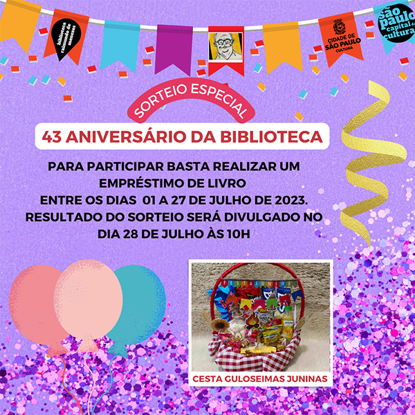 Sorteio de Aniversário da Biblioteca Raimundo de Menezes