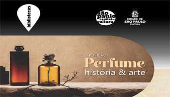 Vidros de Perfume e texto Exposição Perfume História & Arte