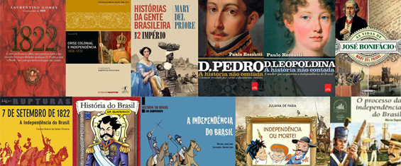 colagem das capas dos livros selecionados para as dicas de leitura de comemoração da independência do Brasil.