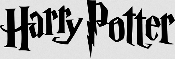 Arte do nome Harry Potter escrito em negrito como usado nos seus livros e filmes