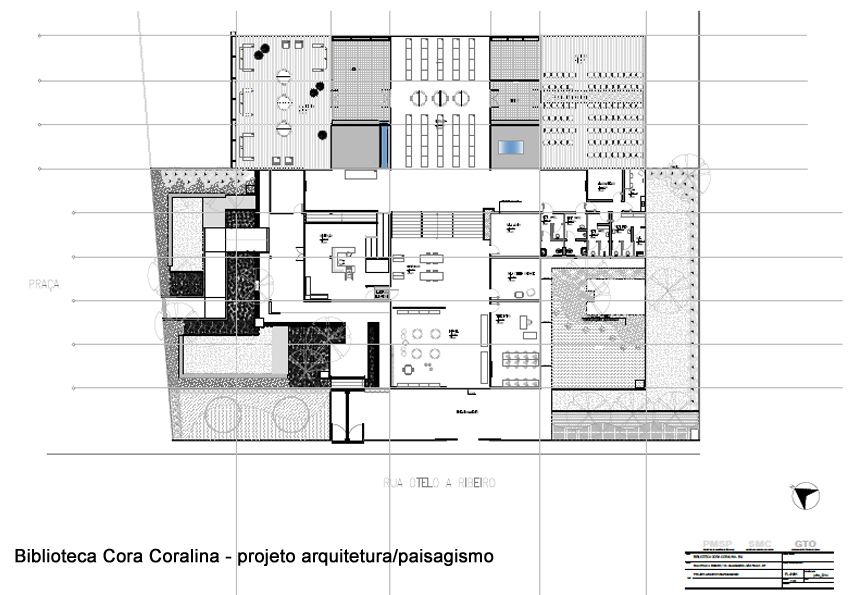 projeto de arquitetura e paisagismo da biblioteca