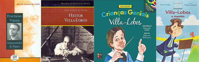 Capas dos livros de Fructuoso Vianna e Villa-Lobos
