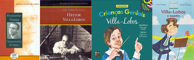 Capas dos livros de Fructuoso Vianna e Villa-Lobos