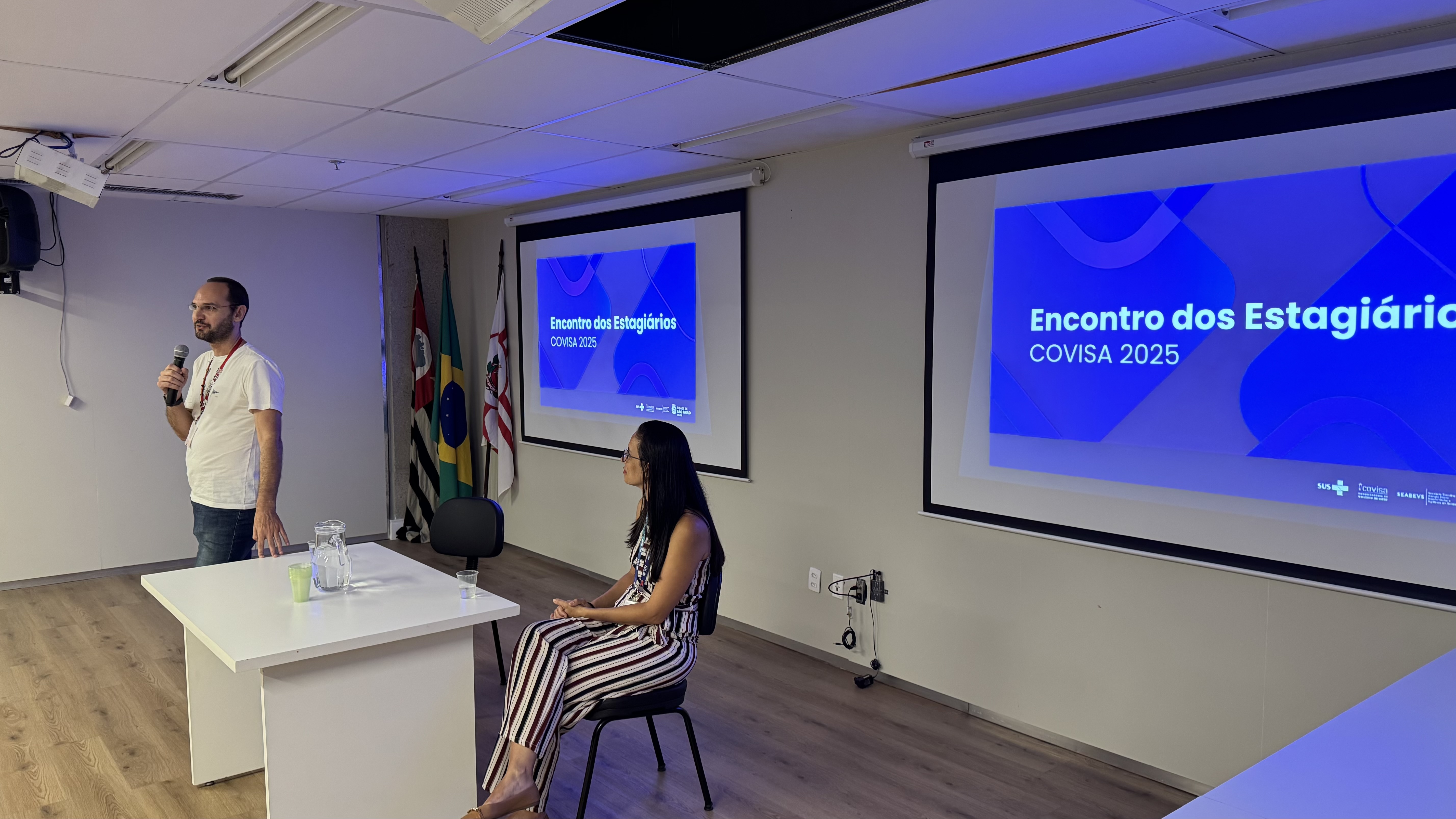 Abertura do Encontro sendo realizada pelo Coordenador da Covisa, Ricardo Dias Erguelles.