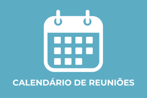 A imagem possui um calendário. A imagem contém o fundo azul e o titulo 
